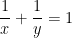 \100dpi \frac1x +\frac1y = 1
